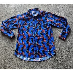 Vintage Wrangler Western Shirt Rattlesnakes Pearl Snaps Mens XL